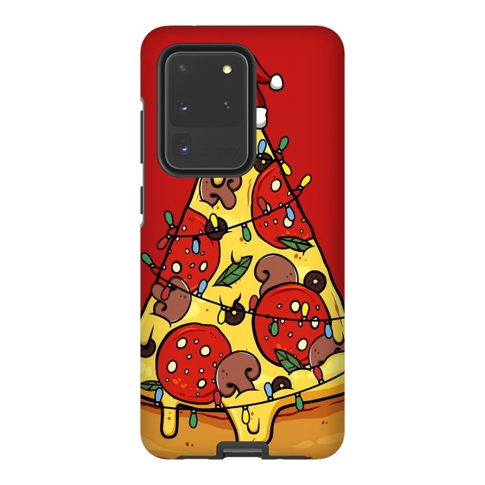 Galaxy S20 Ultra StrongFit Merry Christmas Pizza by LM2Kone