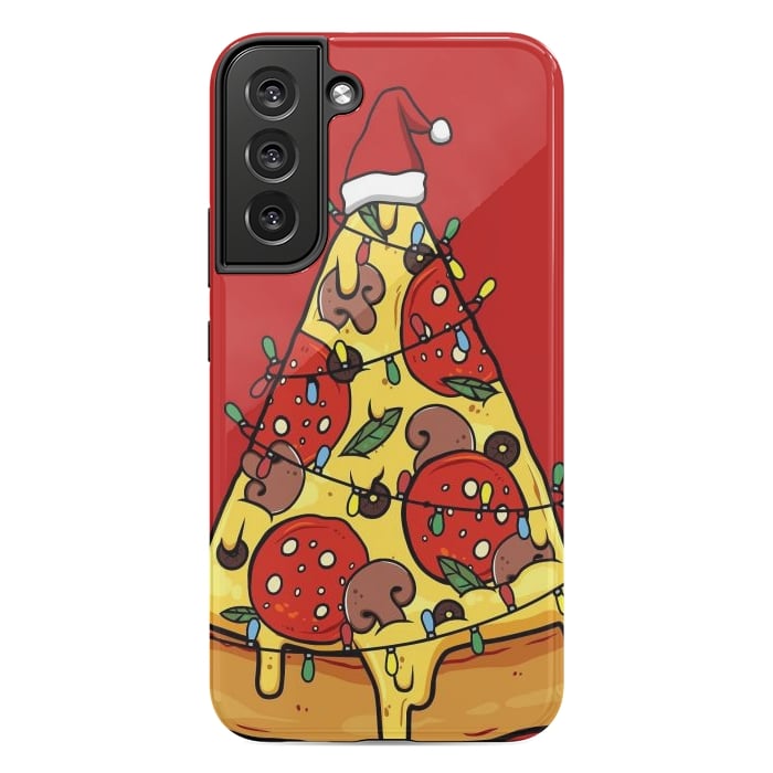 Galaxy S22 plus StrongFit Merry Christmas Pizza by LM2Kone