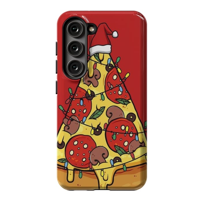 Galaxy S23 StrongFit Merry Christmas Pizza by LM2Kone
