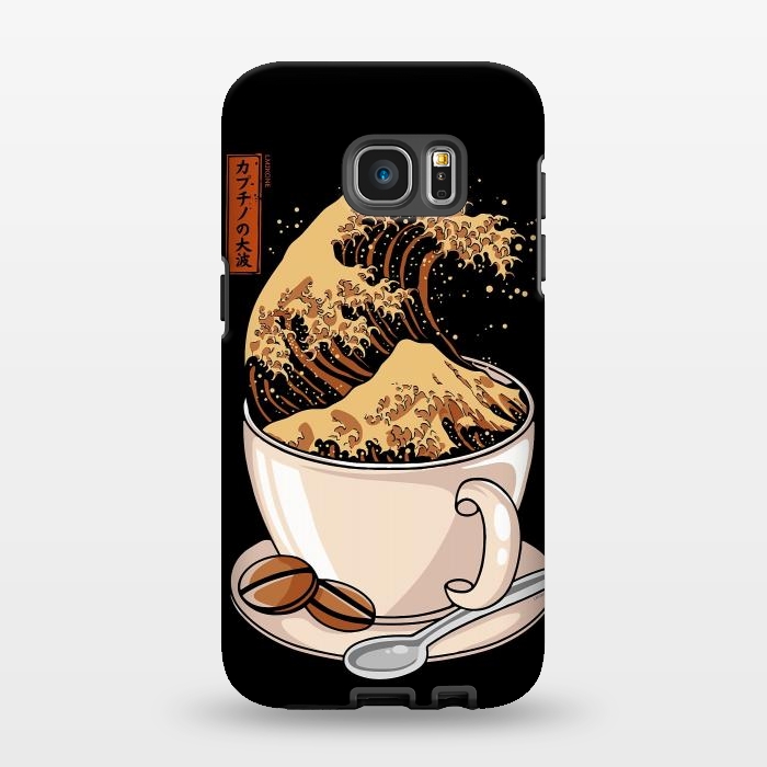 Galaxy S7 EDGE StrongFit The Great Wave of Cappuccino by LM2Kone