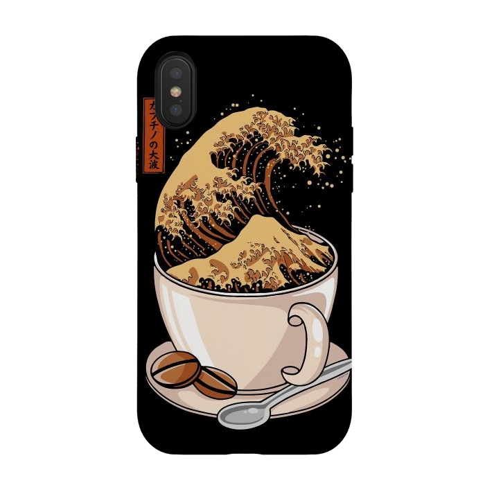 iPhone Xs / X StrongFit The Great Wave of Cappuccino by LM2Kone