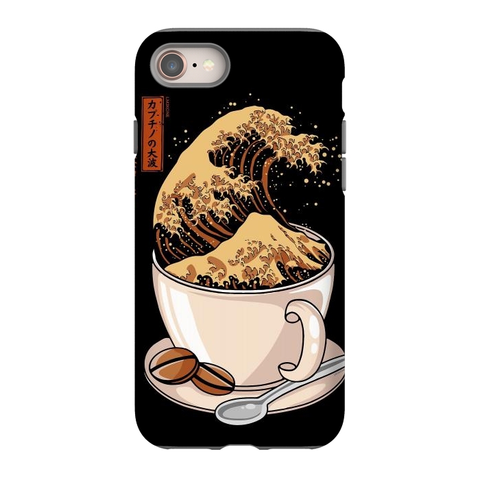 iPhone 8 StrongFit The Great Wave of Cappuccino by LM2Kone