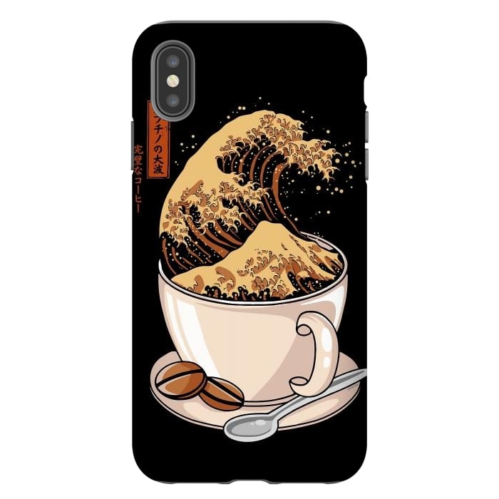 iPhone Xs Max StrongFit The Great Wave of Cappuccino by LM2Kone