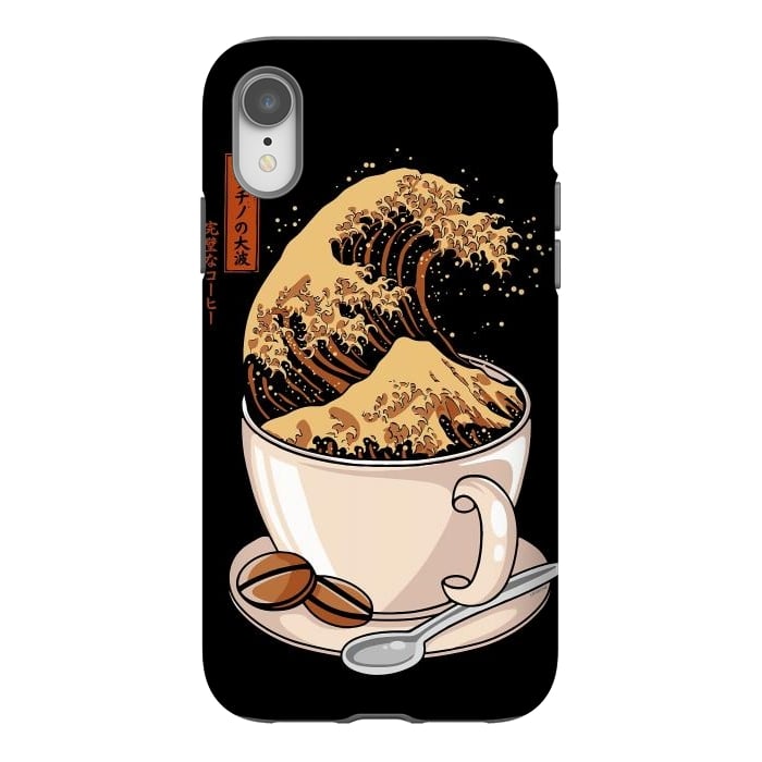 iPhone Xr StrongFit The Great Wave of Cappuccino by LM2Kone