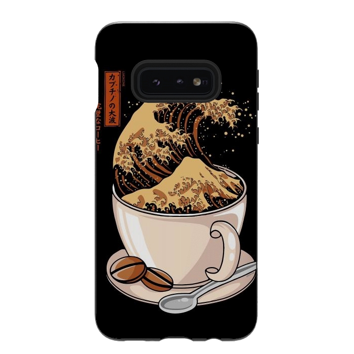 Galaxy S10e StrongFit The Great Wave of Cappuccino by LM2Kone