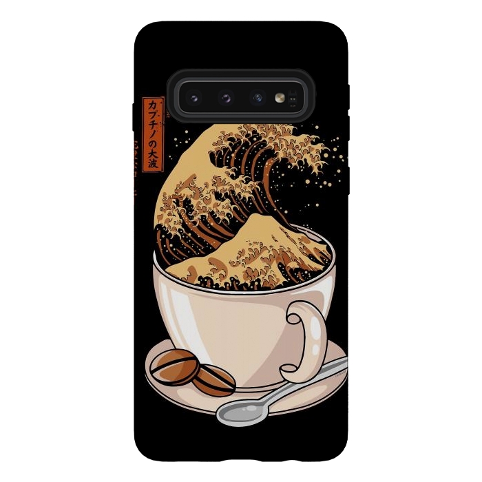 Galaxy S10 StrongFit The Great Wave of Cappuccino by LM2Kone