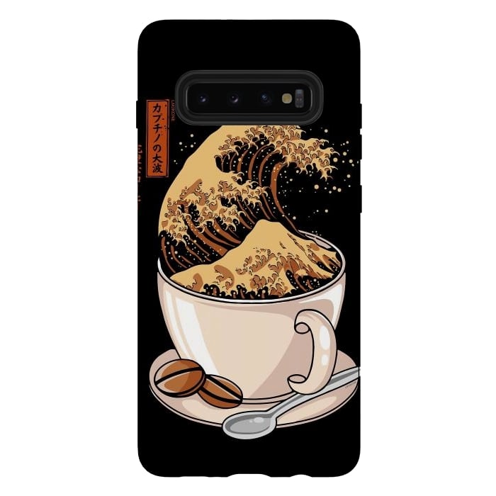 Galaxy S10 plus StrongFit The Great Wave of Cappuccino by LM2Kone