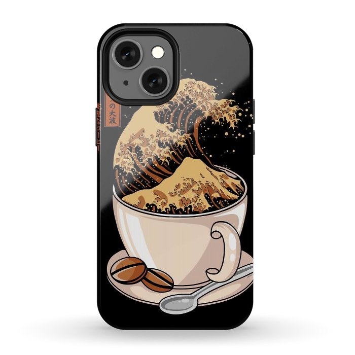 iPhone 12 mini StrongFit The Great Wave of Cappuccino by LM2Kone