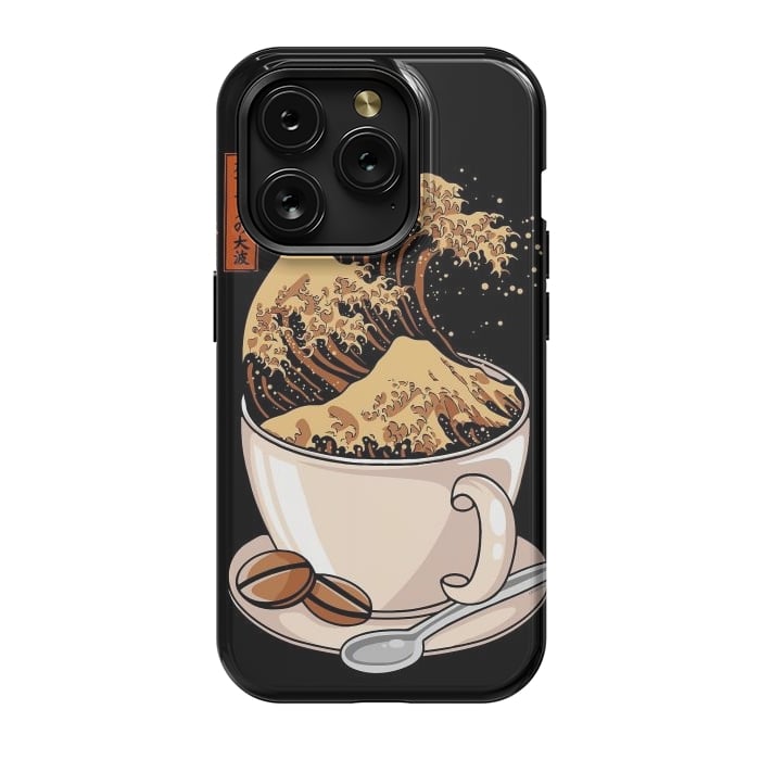 iPhone 15 Pro StrongFit The Great Wave of Cappuccino by LM2Kone