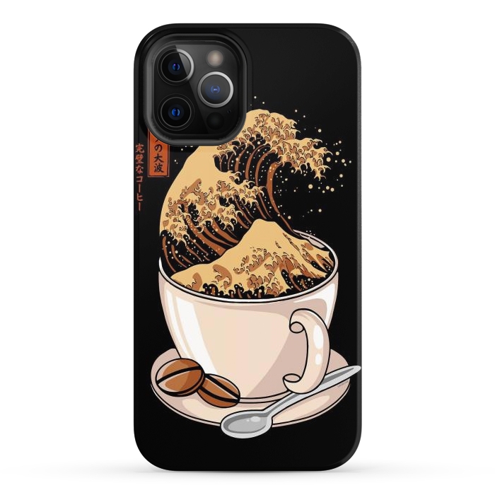 iPhone 12 Pro Max StrongFit The Great Wave of Cappuccino by LM2Kone