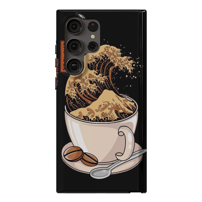 Galaxy S23 Ultra StrongFit The Great Wave of Cappuccino by LM2Kone