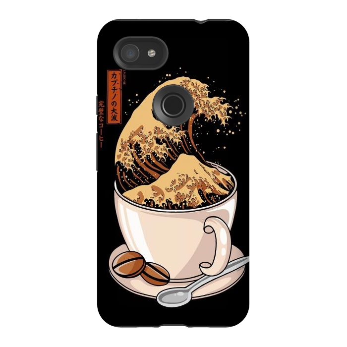 Pixel 3AXL StrongFit The Great Wave of Cappuccino by LM2Kone