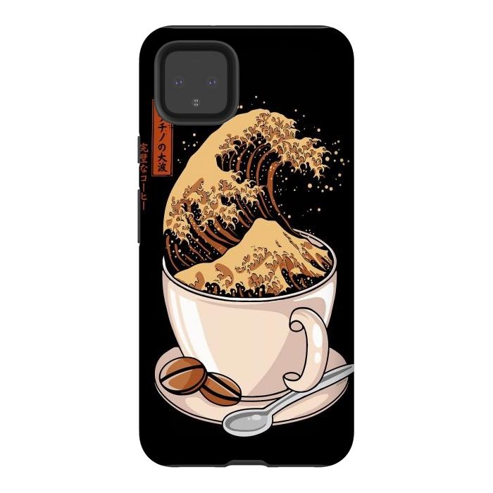 Pixel 4XL StrongFit The Great Wave of Cappuccino by LM2Kone