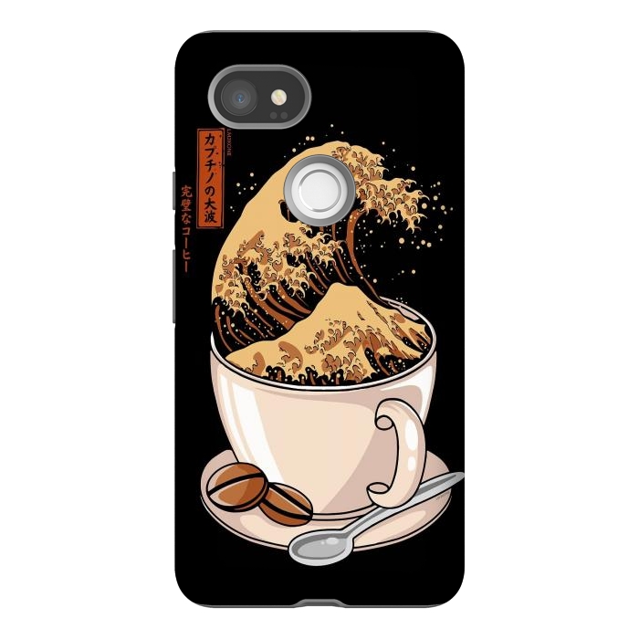 Pixel 2XL StrongFit The Great Wave of Cappuccino by LM2Kone