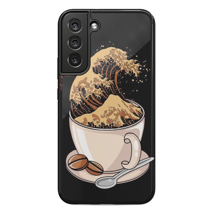 Galaxy S22 plus StrongFit The Great Wave of Cappuccino by LM2Kone