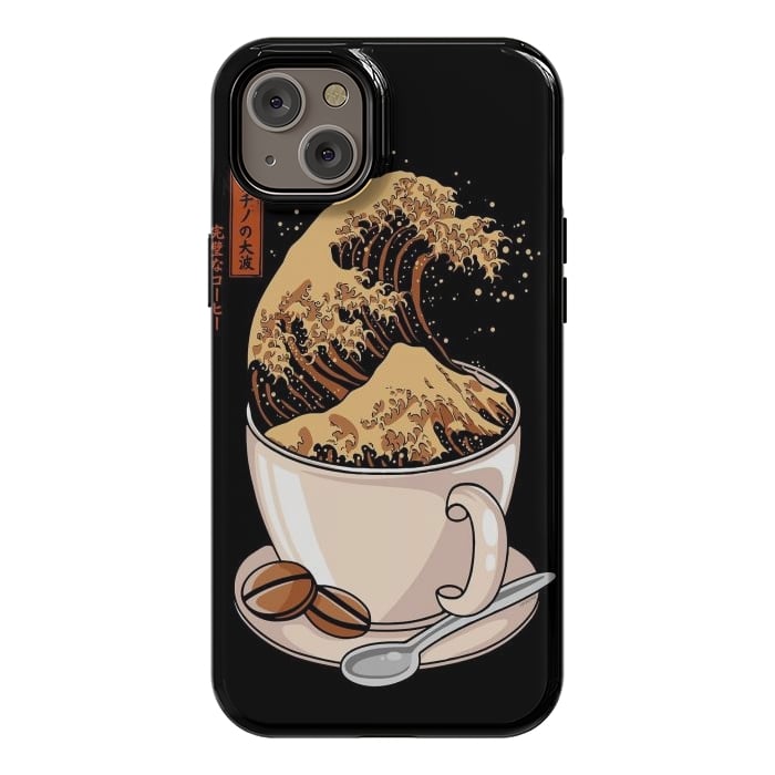 iPhone 14 Plus StrongFit The Great Wave of Cappuccino by LM2Kone
