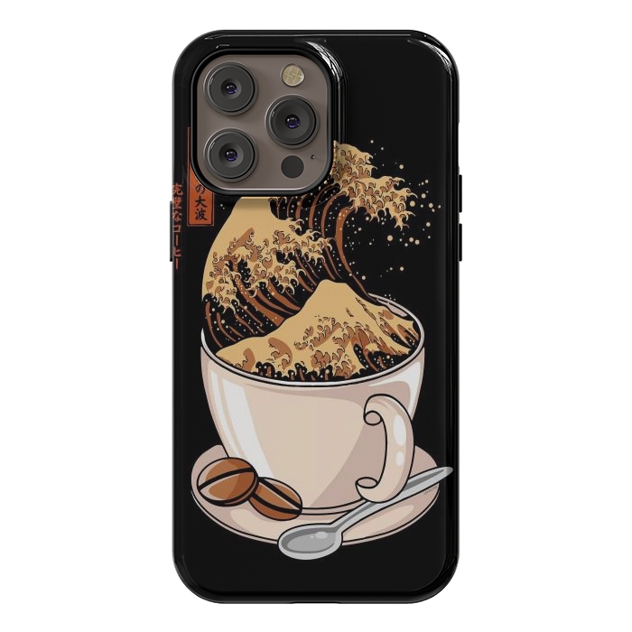iPhone 14 Pro max StrongFit The Great Wave of Cappuccino by LM2Kone