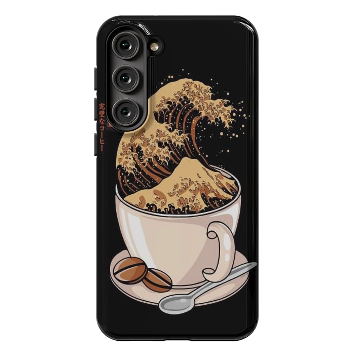 Galaxy S23 Plus StrongFit The Great Wave of Cappuccino by LM2Kone