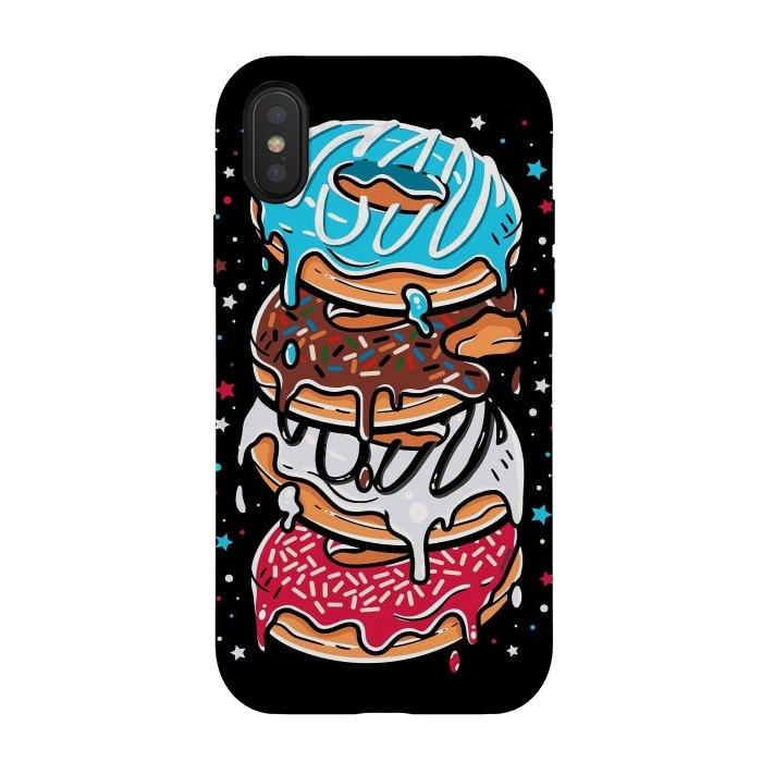 iPhone Xs / X StrongFit Stack of Multi-colored Donuts by LM2Kone