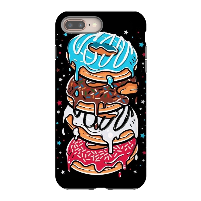 iPhone 8 plus StrongFit Stack of Multi-colored Donuts by LM2Kone