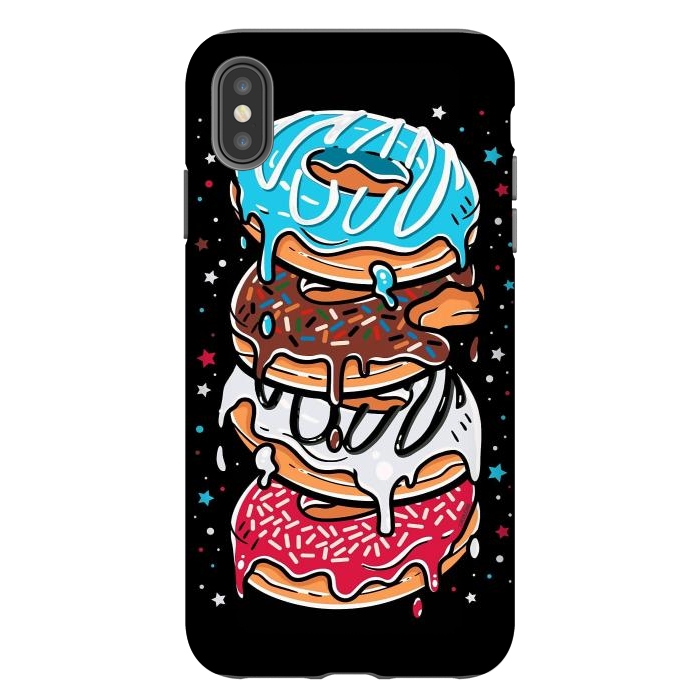 iPhone Xs Max StrongFit Stack of Multi-colored Donuts by LM2Kone