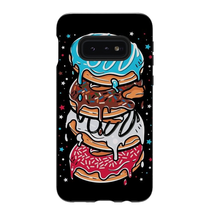 Galaxy S10e StrongFit Stack of Multi-colored Donuts by LM2Kone