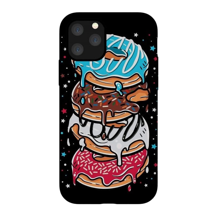 iPhone 11 Pro StrongFit Stack of Multi-colored Donuts by LM2Kone