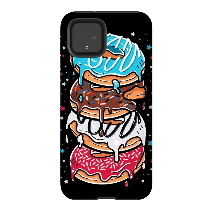 Pixel 4 StrongFit Stack of Multi-colored Donuts by LM2Kone