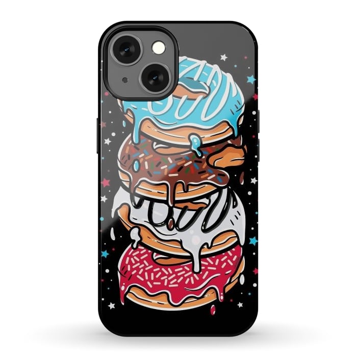 iPhone 13 StrongFit Stack of Multi-colored Donuts by LM2Kone