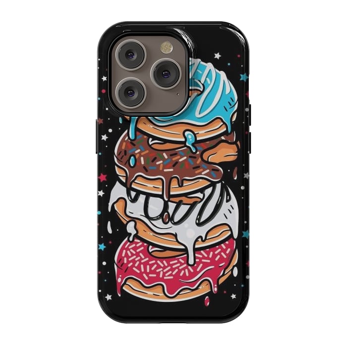 iPhone 14 Pro StrongFit Stack of Multi-colored Donuts by LM2Kone