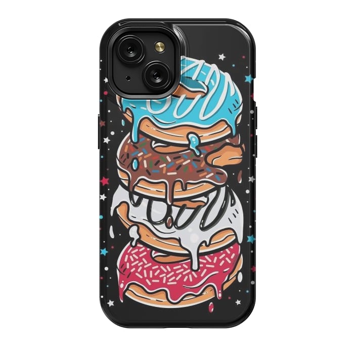 iPhone 15 StrongFit Stack of Multi-colored Donuts by LM2Kone