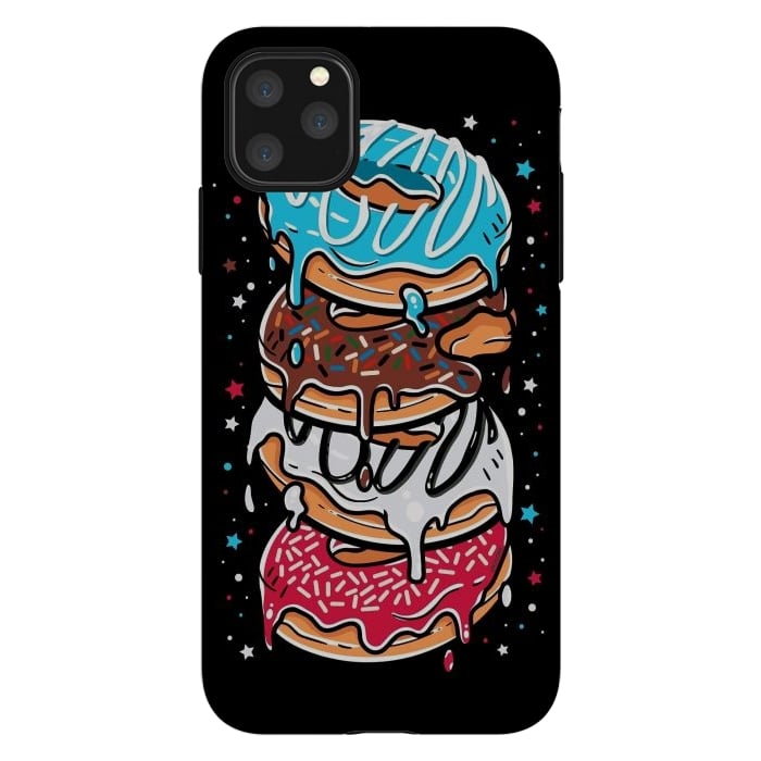 iPhone 11 Pro Max StrongFit Stack of Multi-colored Donuts by LM2Kone