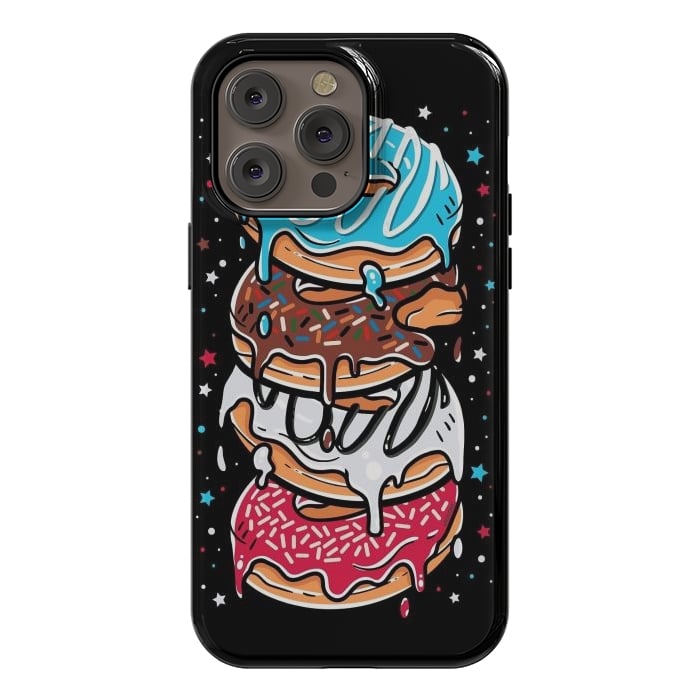 iPhone 14 Pro max StrongFit Stack of Multi-colored Donuts by LM2Kone