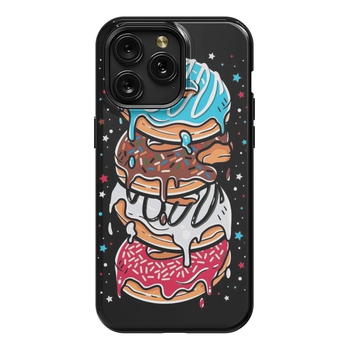 iPhone 15 Pro Max StrongFit Stack of Multi-colored Donuts by LM2Kone