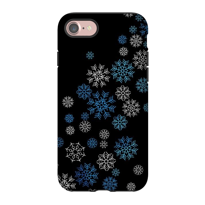 iPhone 7 StrongFit Christmas Blue Snow Pattern by LM2Kone