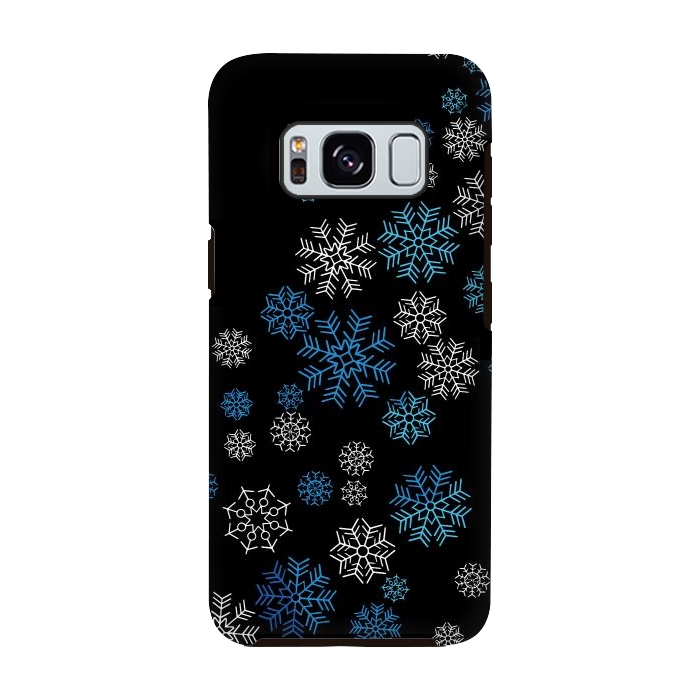 Galaxy S8 StrongFit Christmas Blue Snow Pattern by LM2Kone