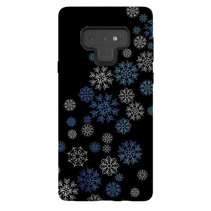 Galaxy Note 9 StrongFit Christmas Blue Snow Pattern by LM2Kone