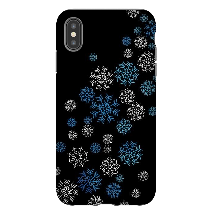 iPhone Xs Max StrongFit Christmas Blue Snow Pattern by LM2Kone