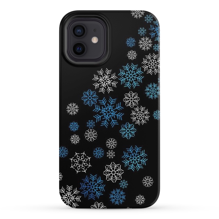 iPhone 12 StrongFit Christmas Blue Snow Pattern by LM2Kone