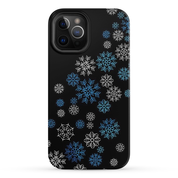 iPhone 12 Pro StrongFit Christmas Blue Snow Pattern by LM2Kone