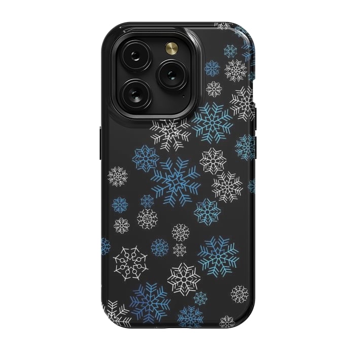 iPhone 15 Pro StrongFit Christmas Blue Snow Pattern by LM2Kone
