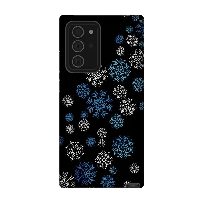 Galaxy Note 20 Ultra StrongFit Christmas Blue Snow Pattern by LM2Kone