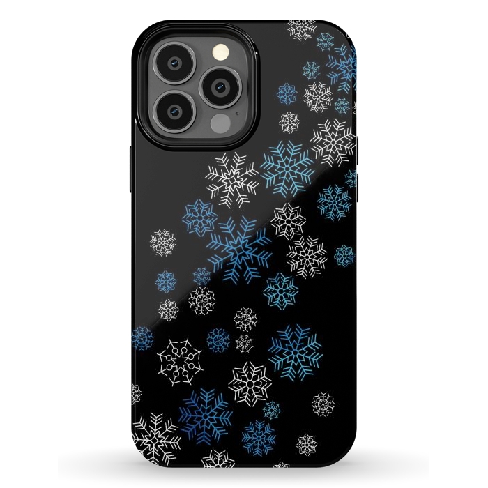 iPhone 13 Pro Max StrongFit Christmas Blue Snow Pattern by LM2Kone