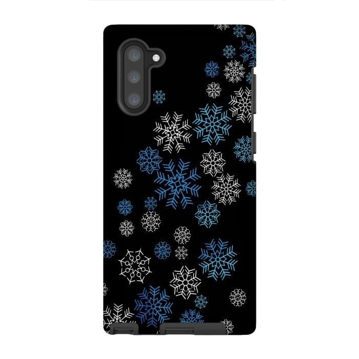Galaxy Note 10 StrongFit Christmas Blue Snow Pattern by LM2Kone