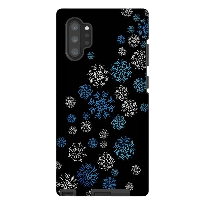 Galaxy Note 10 plus StrongFit Christmas Blue Snow Pattern by LM2Kone