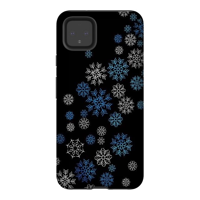 Pixel 4XL StrongFit Christmas Blue Snow Pattern by LM2Kone