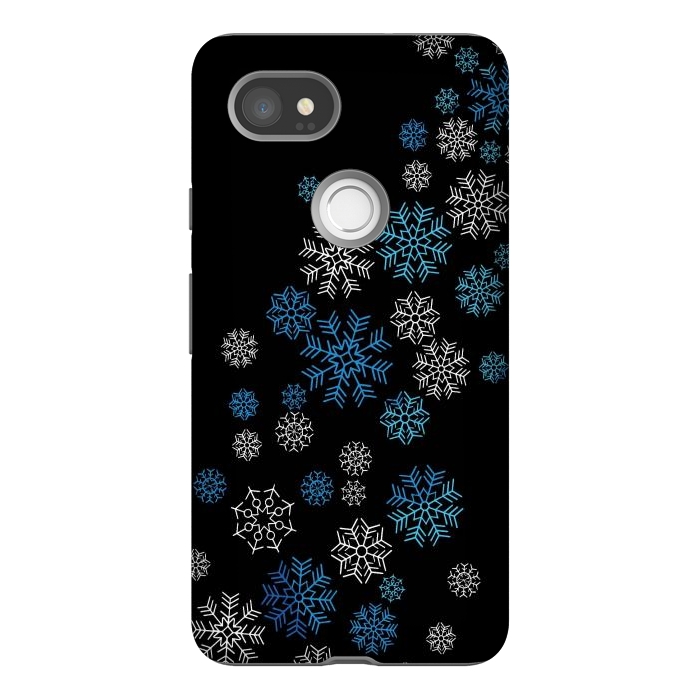 Pixel 2XL StrongFit Christmas Blue Snow Pattern by LM2Kone