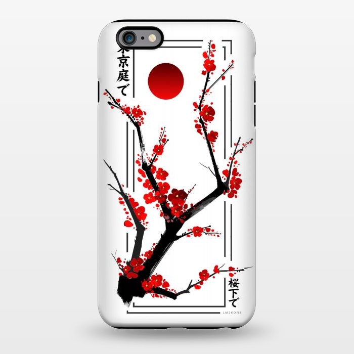 iPhone 6/6s plus StrongFit Modern Cherry Blossom - Black by LM2Kone