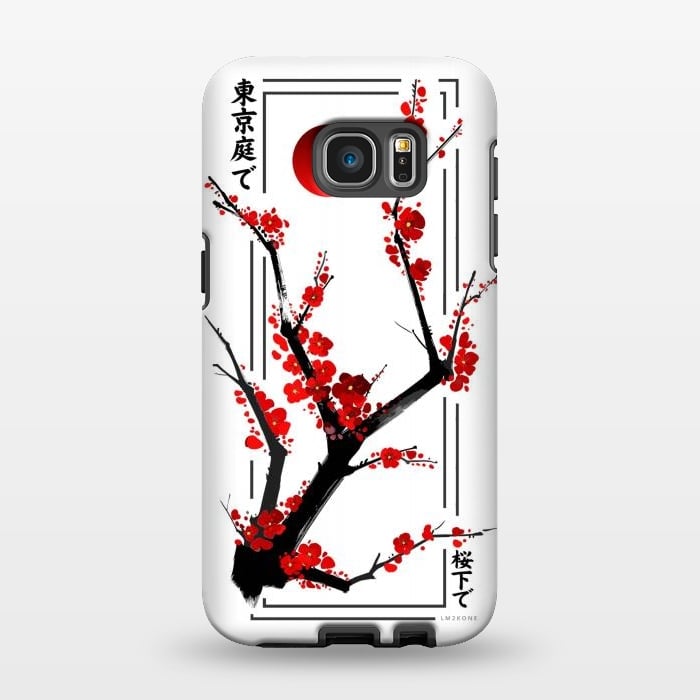 Galaxy S7 EDGE StrongFit Modern Cherry Blossom - Black by LM2Kone