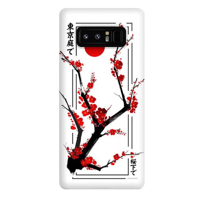 Galaxy Note 8 StrongFit Modern Cherry Blossom - Black by LM2Kone